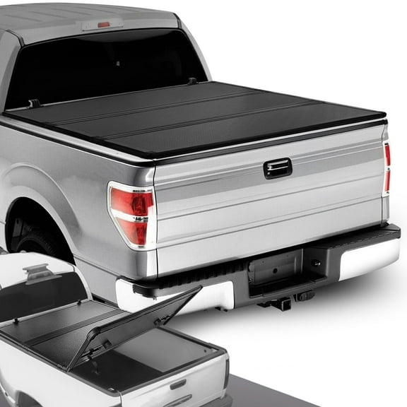 DNA Motoring Hard Solid Tri-Fold Tonneau Cover for 2004-2014 Ford F150 Truck 6.5 Ft Short Bed