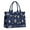 Blue Christmas Snowflake-1, variant on Large Capacity Tote Bag,Blue Christmas Santa and Snowman Pattern Handbag Fashion Luxury Tote Bag,15.7"x13"x 5.1" Inches,Laptop Compatible