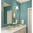 thumbnail image 4 of S4Sassy Fern Leaf Wallpaper - Blue Wall Covering, 25" x 120" Self-Adhesive Vinyl Wall Paper, Decorative Walls Wrap, Easy DIY Walls Covering For Bedroom, Living Room, Living Space, 4 of 9