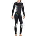 thumbnail image 1 of Eigraketly Traje de buceo Material de nylon Buena elasticidad Traje de baño amigable con la piel Protector solar fuerte Traje de neopreno con bordes de Deportes acuáticos Negro SG Eigraketly OD020703-05, 1 of 6