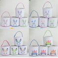 thumbnail image 2 of Bolsa de lona para Pascua, cesta de Pascua hecha a mano, bolsa con orejas de conejo, regalo decorativo, 2 of 5