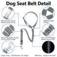 thumbnail image 2 of Plutus Pet Dog Seat Belt for Car Headrest, Reflective and Adjustable with Bungee for Small Medium Large Dogs and Cats, Gray, 2 of 7