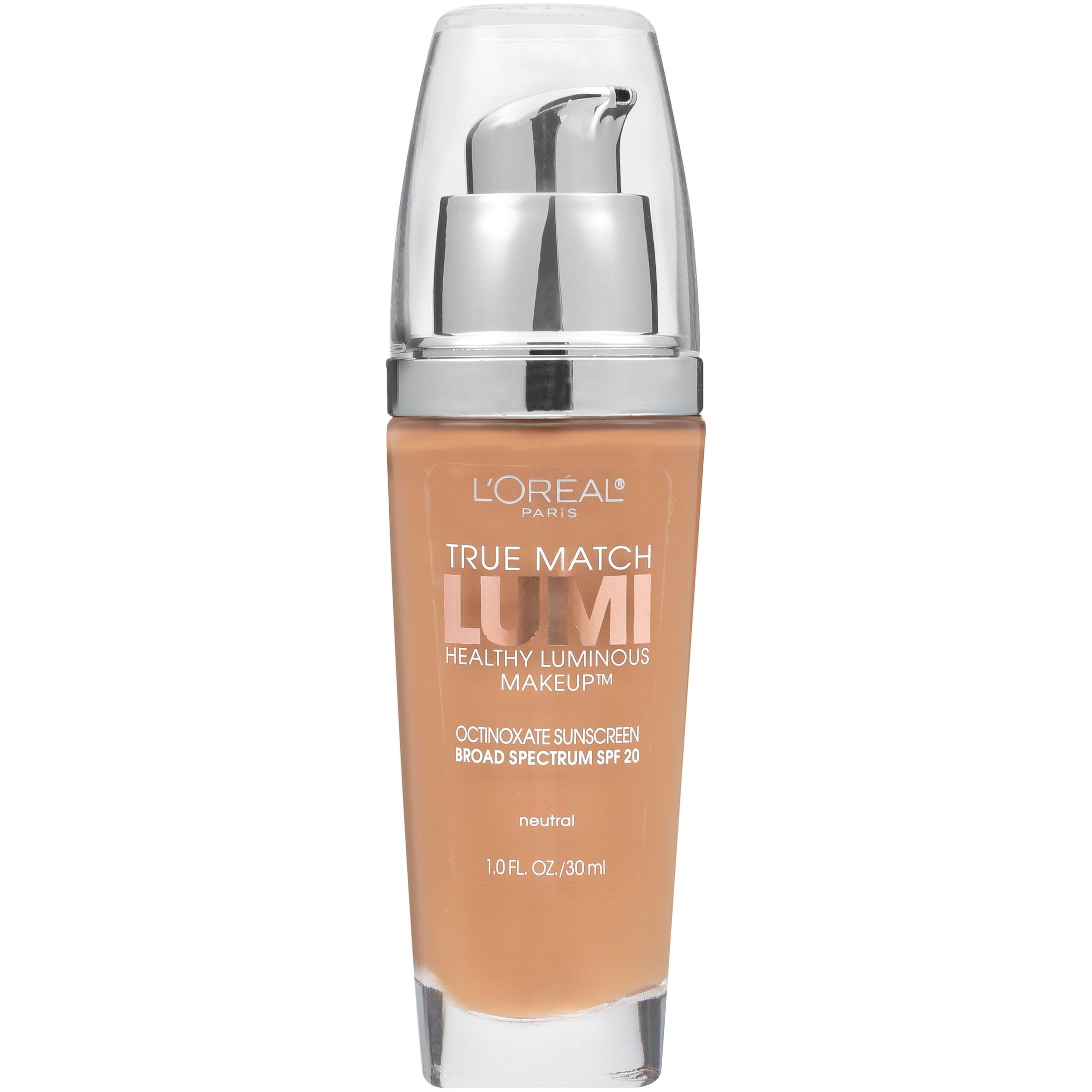 (2 pack) L'Oreal Paris True Match Lumi SPF 20 Liquid Foundation Makeup, N7-8 Classic Tan/Cappuccino, 1 fl oz