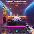 thumbnail image 3 of HENF-100 ft Camera LED Light Strip (2 Rolls 50 ft) Music Sync Colour Changing RGB LED Strip with App Remote Control Bluetooth LED Strip for Lights, 3 of 4
