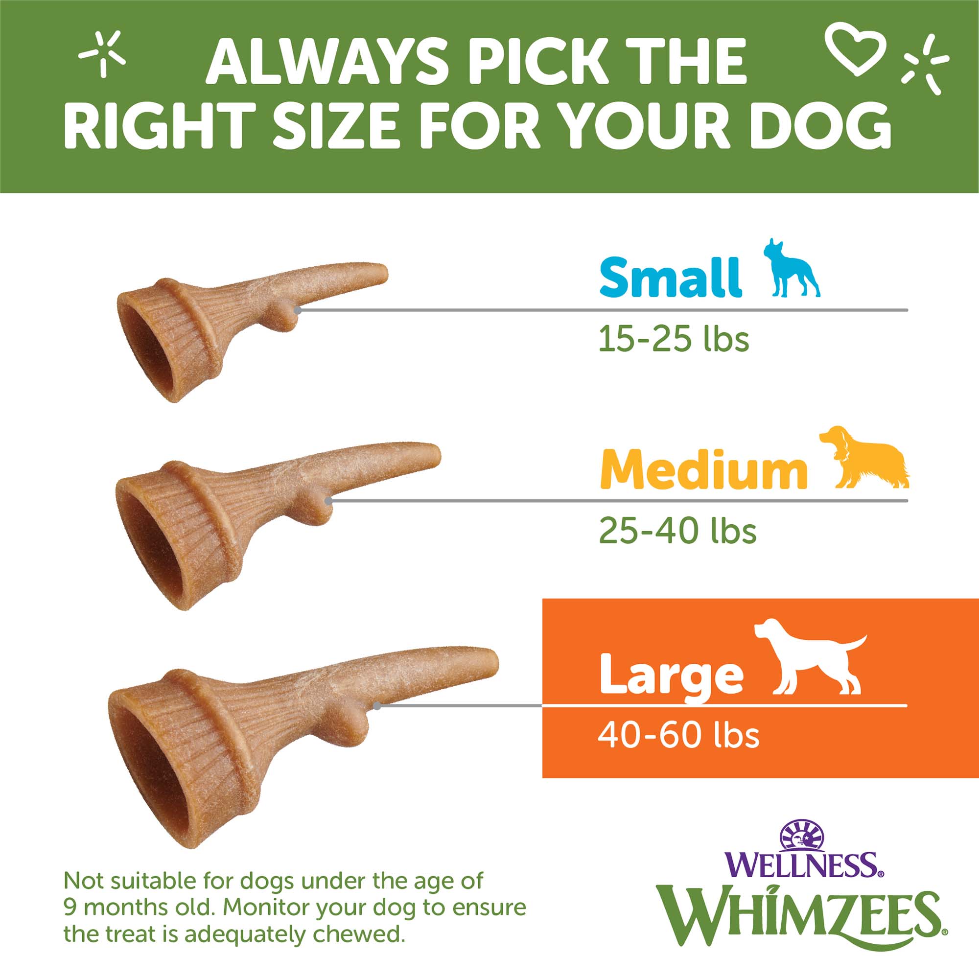 (4 pack) Wellness WHIMZEES Antler Occupy Natural Dog Dental Treat, Chews, Freshens Breath, Large Size, 12.7 oz Bag, 6 Count