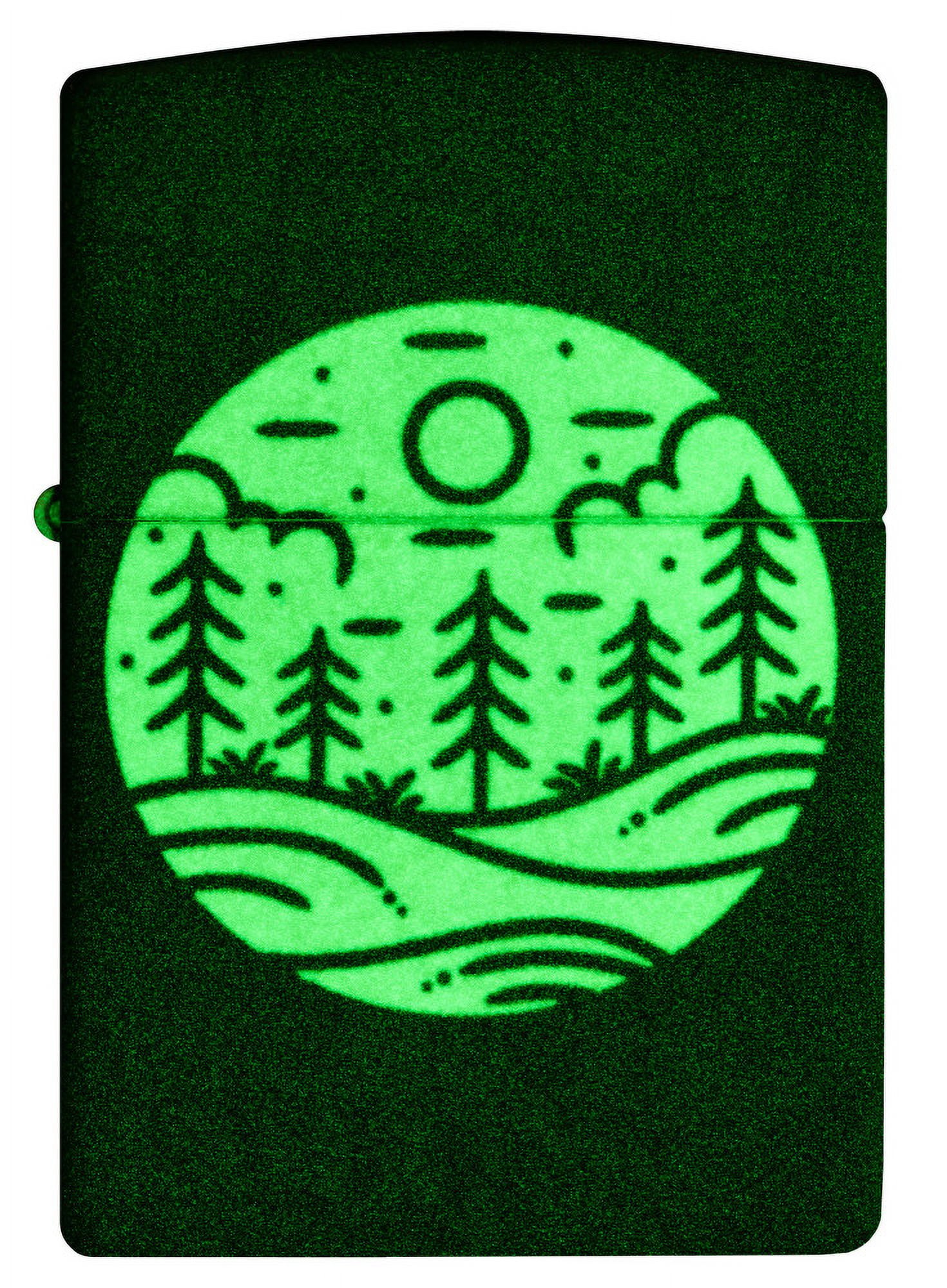 Zippo Moonlit Field Design 540 Color Glow in the Dark Pocket Lighter