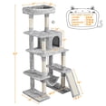 thumbnail image 4 of Alden Design 63" H Cat Tree Tower with Hammock and Scratching Posts, Light Gray, 4 of 9