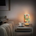 thumbnail image 6 of Pineapples Lemons Floral Leaves Table Lamp USB Bedside Desk Nightstand Lamp Printed Gifts Small Lamp Wood Base for Bedroom Living Room Kids Room College Dorm, 6 of 7