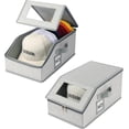 thumbnail image 1 of 2 Pcs Porta Gorras, organizador de gorras de béisbol, Caja para guardar sombreros, capacidad para 24 gorras, expositor de sombreros apilable, organizador multicapa (Gris 2 pieza), 1 of 4