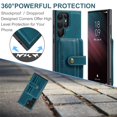 thumbnail image 6 of SaniMore Detachable Wallet for Samsung Galaxy S22 Ultra Case, Powerful Magnetic PU Leather 2-in-1 Functional RFID Blocking Cover with Card Slot Shockproof Protective Shell for S22 Ultra, Blue, 6 of 7