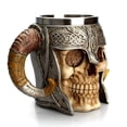 thumbnail image 2 of Toystoory Taza de café de esqueleto, tazas de cerveza vikingas Retro de acero inoxidable, asas de huesos de Halloween, jarra para beber, Teteras, 2 of 6