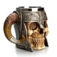 thumbnail image 3 of Naiovety Taza de viaje de calavera de resina, tazas de cerveza vikingas Retro de acero inoxidable, tazas góticas, vasos de café, jarras Teteras, 3 of 6