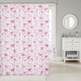 thumbnail image 2 of Manfei Pink Polkadot Bow Shower Curtain 72Wx84L,Kawaii Heart Print Bathroom Shower Curtain, 2 of 5