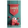 thumbnail image 3 of White Fabric Banner with Red Glittery Earned It Lettering Heart and Star Elements Party Decoration Backdrop for Celebrations Photo Shoots Graduation Parties Valentine Events, 3 of 4