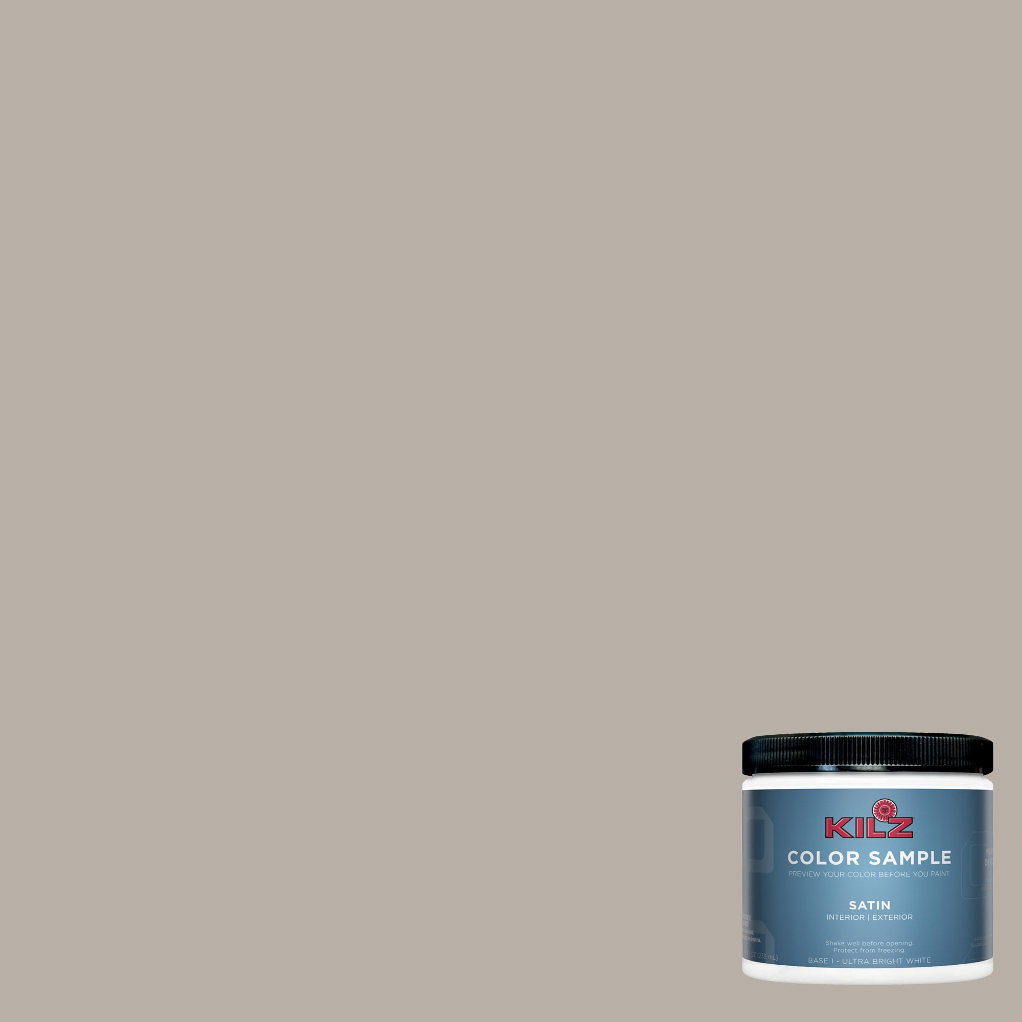 KILZ Complete Coat Paint & Primer, Interior/Exterior, Satin, Driftwood