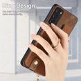thumbnail image 4 of Nalacover Case for Samsung Galaxy S20 FE Wallet Case with Card Holder & Zipper Pocket, 360° Rotation Ring Kickstand Premium PU Leather Cover, Shockproof Magnetic Button Flip Stand Phone Case,Brown, 4 of 9