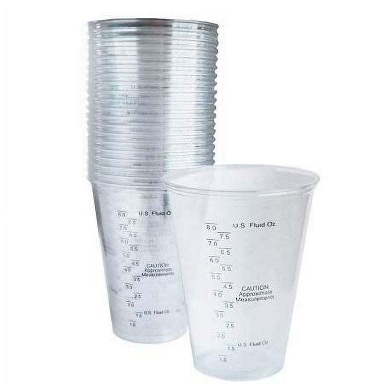 Disposable 8oz/240ml Graduated Clear Plastic Measuring Cups for