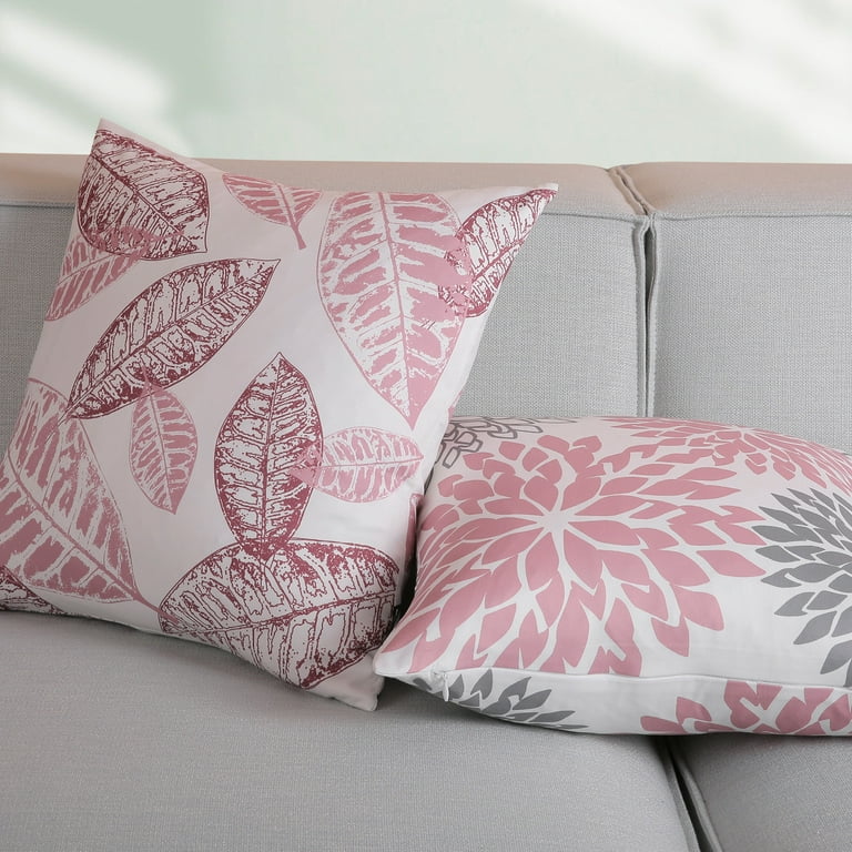 Upholstery Spotted Pattern 18x18 Pillow Cover - Pink, Red, Gray