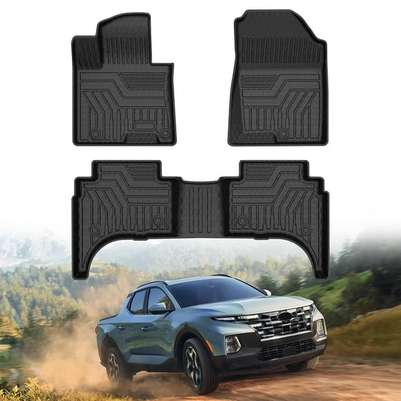 Mixsuper Alfombrillas Compatibles Con Hyundai Santa Cruz 2022-2025 Para Todo Tipo De Clima, Juego Duradero De 1ª Y 2ª Fila, Color Negro