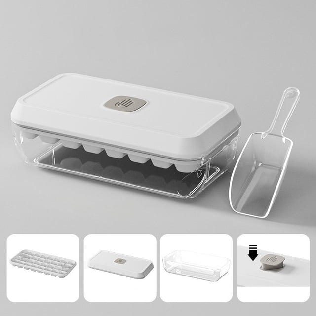 fsxdhpcsgfc Silicone Stacking Rings Freezer Ice Storage with Tray With Lid Large Capacity Silicone Ice Maker For Ice And Cubes