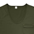 thumbnail image 6 of ZHOGXU Men's T Shirt Summer Short Sleeved Crew Neck Solid Color Pocket Comfortable Breathable Top For Casual Daily Wear,Army Green,L, 6 of 7