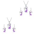 thumbnail image 2 of Guardurnaity Collar gancho pendientes conjunto cumpleaños boda joyería nupcial mujer novia vacaciones regalo personalizado púrpura Type2 NO2 Guardurnaity CBP224328, 2 of 5