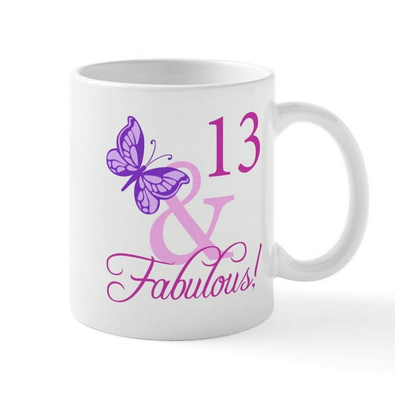 CafePress - Fabulous 13Th Birthday For Girls Mug - 11 oz Ceramic Mug - Novelty Coffee Tea Cup