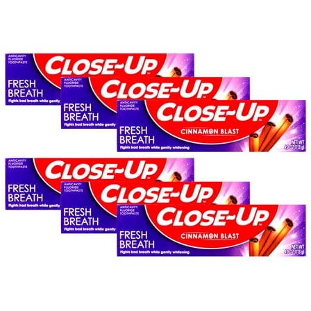 Close-Up Fluoride Toothpaste, Freshening Red Gel 4 oz (Pack of 6)