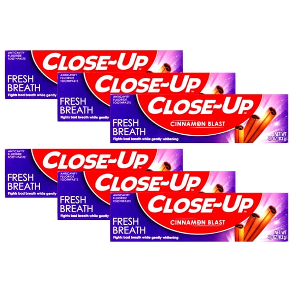 Close-Up Fluoride Toothpaste, Freshening Red Gel 4 oz (Pack of 6)