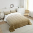 thumbnail image 3 of Feelyou Modern Brown Gradient Bedding Comforter Set for Adult, Chic Art Abstract Twin Comforter Sets, Simple Fashion Theme Reversible Bedding Set, Lightweight Room Decor, 2pcs, 3 of 8