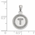 thumbnail image 2 of Sterling Silver Glitter Enamel Letter T Initial Circle Pendant (22 X 13) Made In India qc9180t, 2 of 2