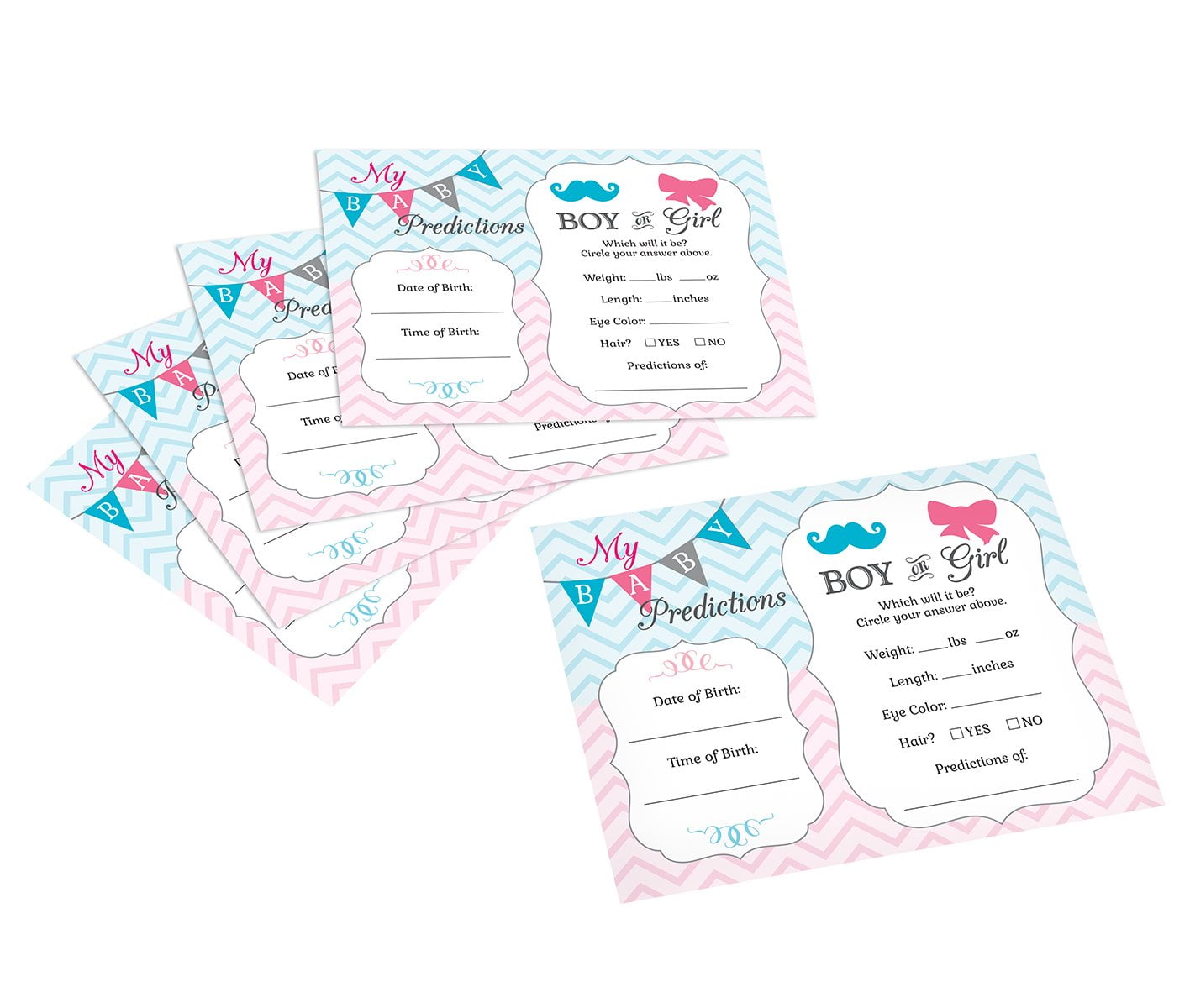 lillian-rose-baby-gender-reveal-prediction-cards-pink-blue-white-5-5-x-4-25-walmart-canada