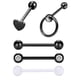thumbnail image 2 of 5Pcs Acero Inoxidable Tragus Hoop Nose Eyebrow Jewellery - Negro, 14g, 2 of 9