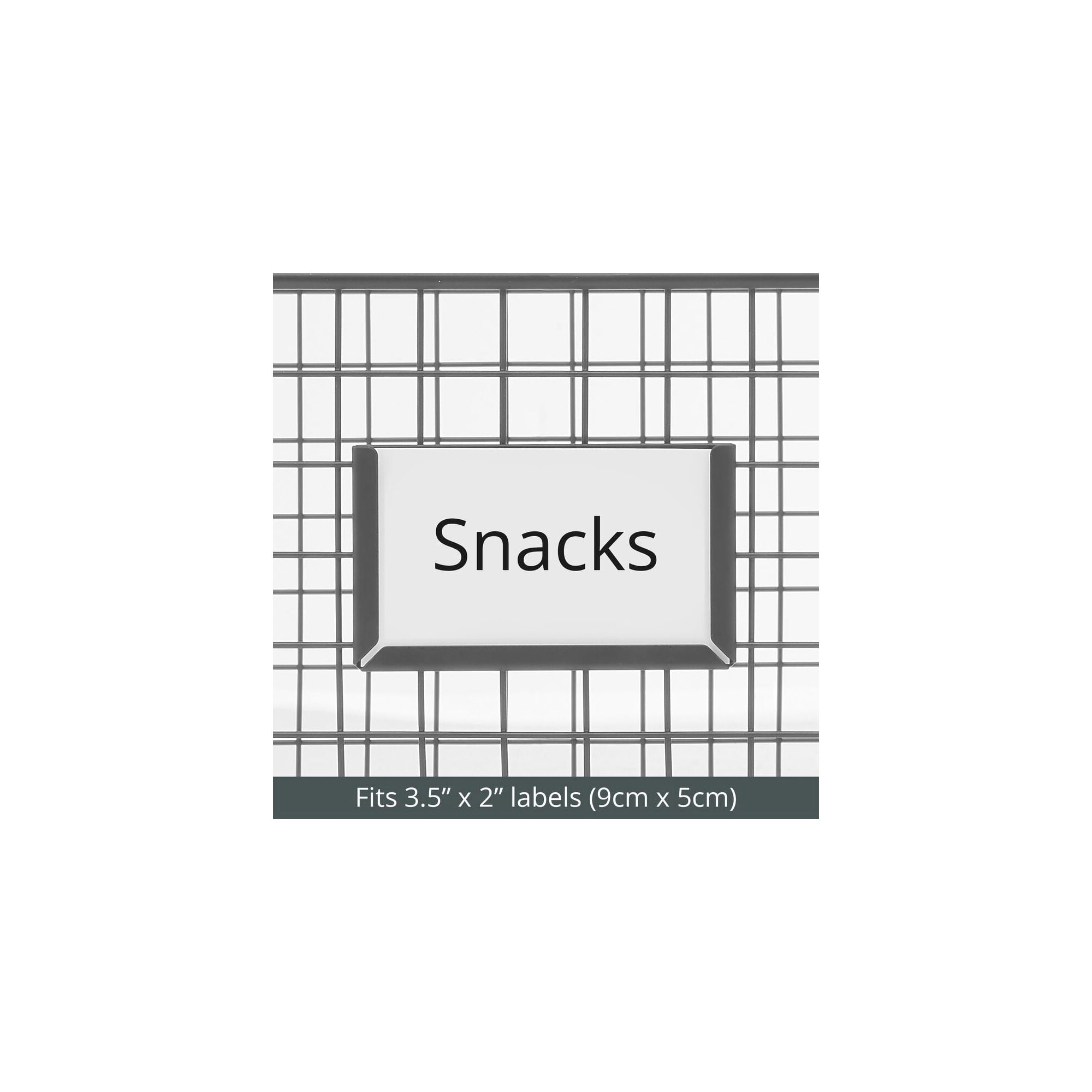 mDesign Large Steel Kitchen Organizer Basket with Label Slot, 4 Pack - Dark Gray
