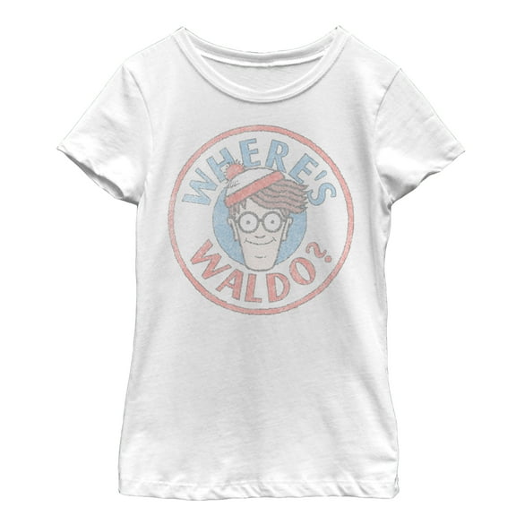 Girl's Where's Waldo Retro Character Circle Graphic Tee White Large