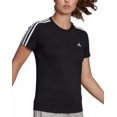 thumbnail image 2 of Adidas BLACK Women's Essentials Cotton 3 Stripe T-Shirt, US X-Large, 2 of 4