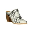 thumbnail image 1 of Women Snakeskin/Leatherette Round Toe Stacked Chunky Mule Heel 18364, 1 of 6