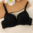 thumbnail image 2 of Iugvhana Womens Push Up Lace Bras Full Coverage Underwire Lifting Bras Comfortable Adjustable Strap Bras Support Anti-Sagging Daily Bra Black S, 2 of 8