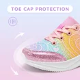 thumbnail image 5 of FUNCOO PLUS Kids Athletic Sneakers Girls Lace Up Walking Shoes Toddler Glitter Breathable Outdoor Running Shoe, Heart, Size 13, 5 of 8