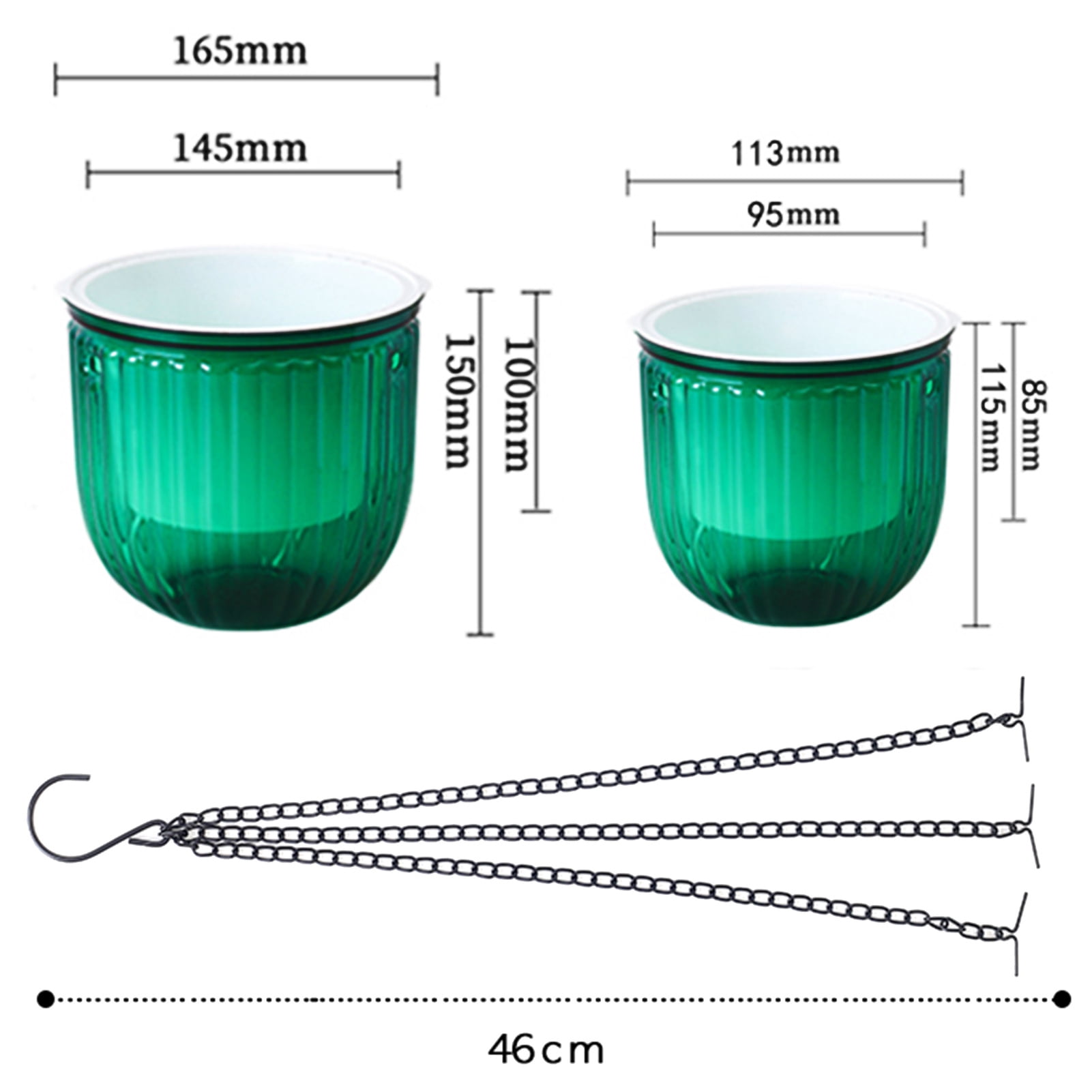 Mosey Flowerpot Self-Watering Visible Water Level Hanging Planter Pot Basket with Drainage Holes for Indoor Outdoor