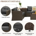 thumbnail image 6 of Superjoe Outdoor Patio Furniture Set 8 Pcs Aluminum Frame Conversation Sofa Set with Storage Box and Coffee Table,Brown, 6 of 8