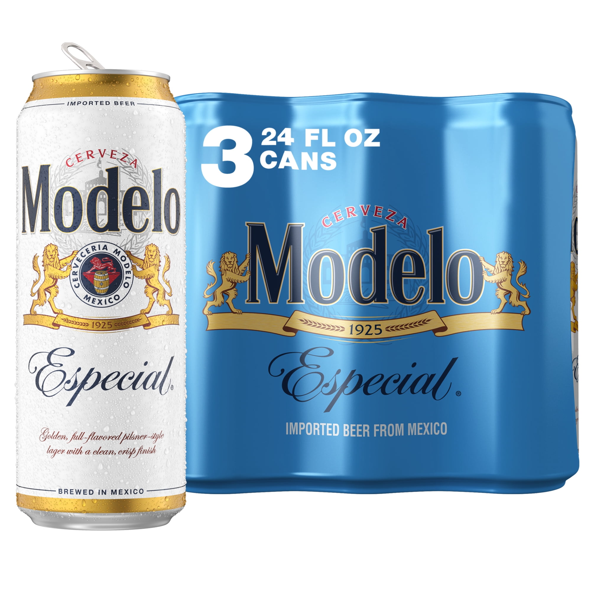 Modelo Especial Mexican Lager Import Beer, 3 Pack 24 fl. oz. Cans, 4.4% ABV