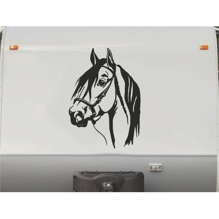Equestrian Horseback Riding Horse Trailer Vinyl Decals Enclosed Trailer Stickers Graphics Mural 235