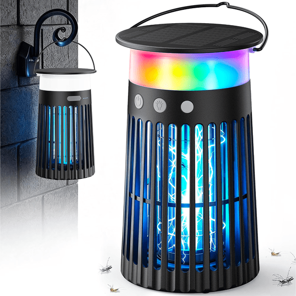 Mydeargo 3-in-1 Rechargeable Solar Bug Zapper 4200V Electric Mosquito Killer for Indoor Outdoor Use