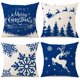thumbnail image 1 of Juego de 4 fundas de cojín decorativas JAMW copos de nieve y árbol de Navidad gris, 1 of 5