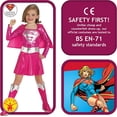 thumbnail image 4 of DC Comics Pink Supergirl Costume for Kids by Rubies, Girls Small, 4 of 7
