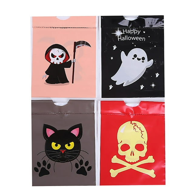 Sac de Bonbons d'Halloween Coloré 50 Pcs Adorable Mignon Pochette à Cordon Sac de Friandises