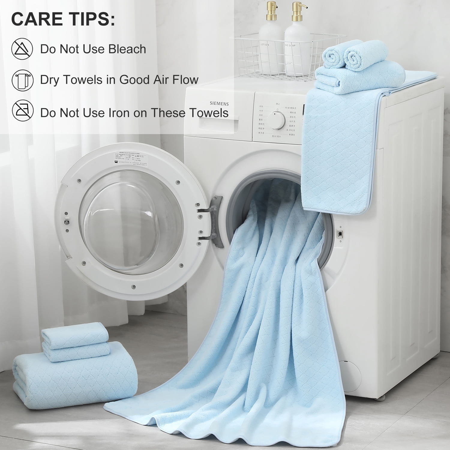 Green Essen 4 Pack Bath Towels Extra Large 35"x 70"Highly Absorbent Quick Dry Large Bath Towels Oversized Microfiber Bath Sheets Soft Bulk Towels for Bathroom Kitchen Spa Hotel Gym Pet(Blue)
