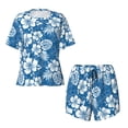 thumbnail image 4 of Naloa Leaves And Flowers Women's Short-Sleeved Pajama Set, Loungewear, Summer pajamas, Breathable Cozy - 4X-Large, 4 of 9