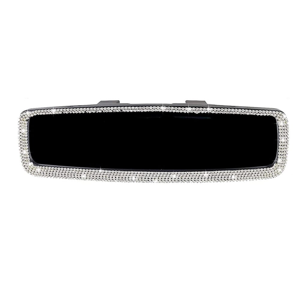 Car Rear View Mirror Accessories with Bling Crystal Diamonds Interior Trim Cover